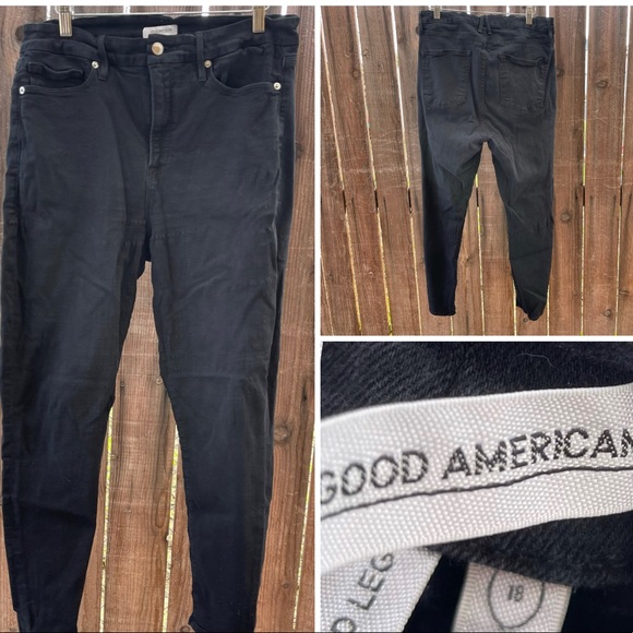 Good American Denim - Good American faded black good legs skinny jeans